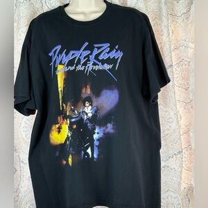The Prince Estate Purple Rain T-Shirt Black Men's Size XL 80s Retro Concert Tour